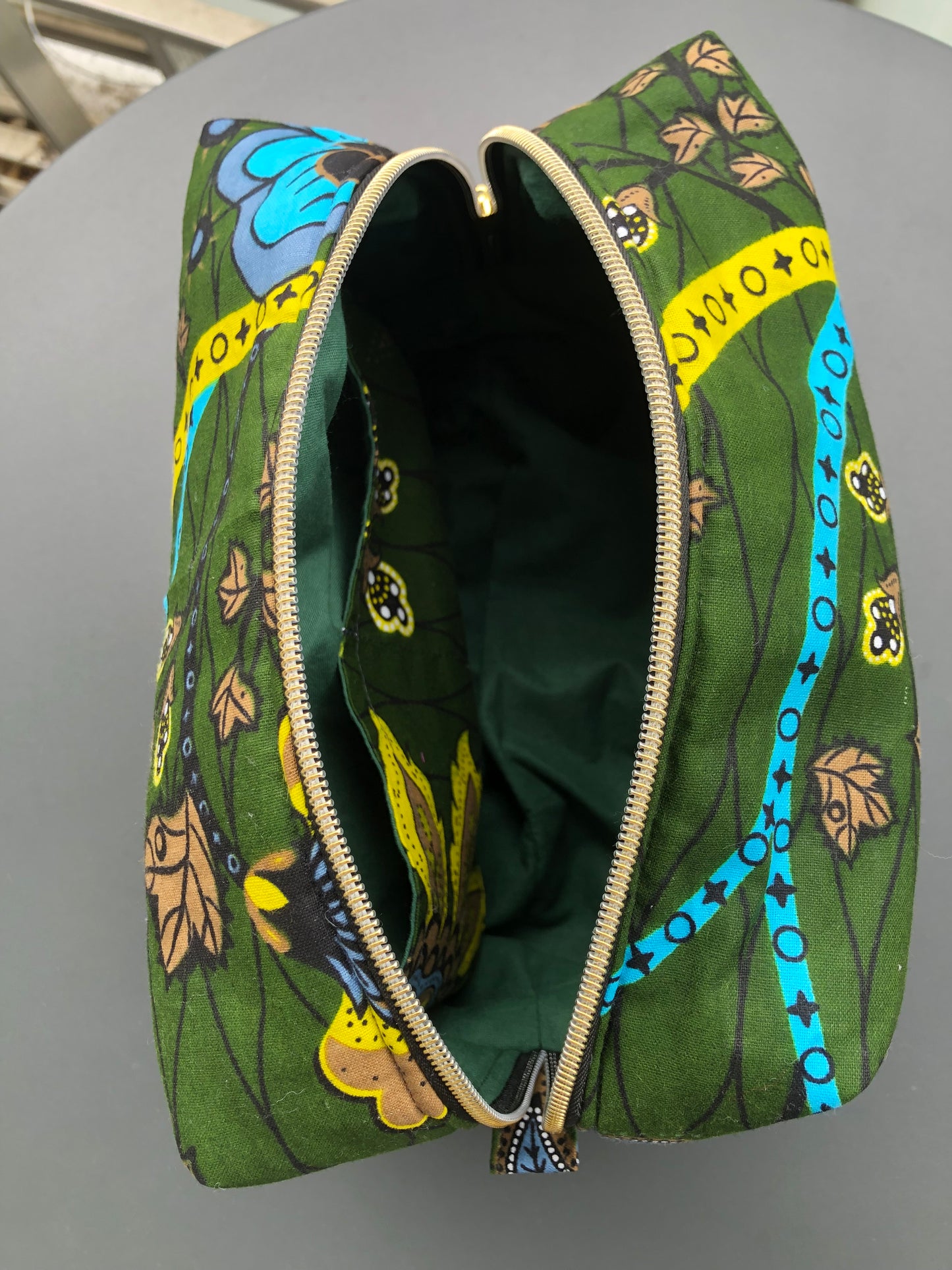 Trousse de toilette Fleurie verte