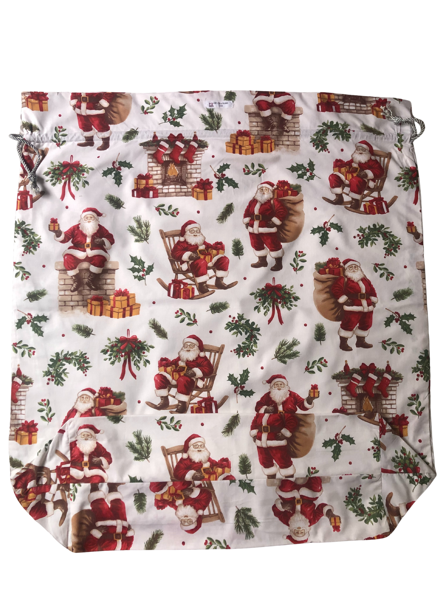 Sac à cadeaux blanc père Noël