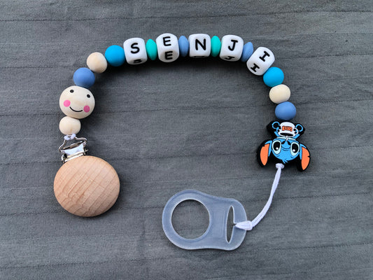 Lot Cape de bain et couverture Animaux de la Jungle + attache tétine stitch