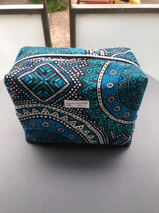 Trousse de toilette tribal bleue