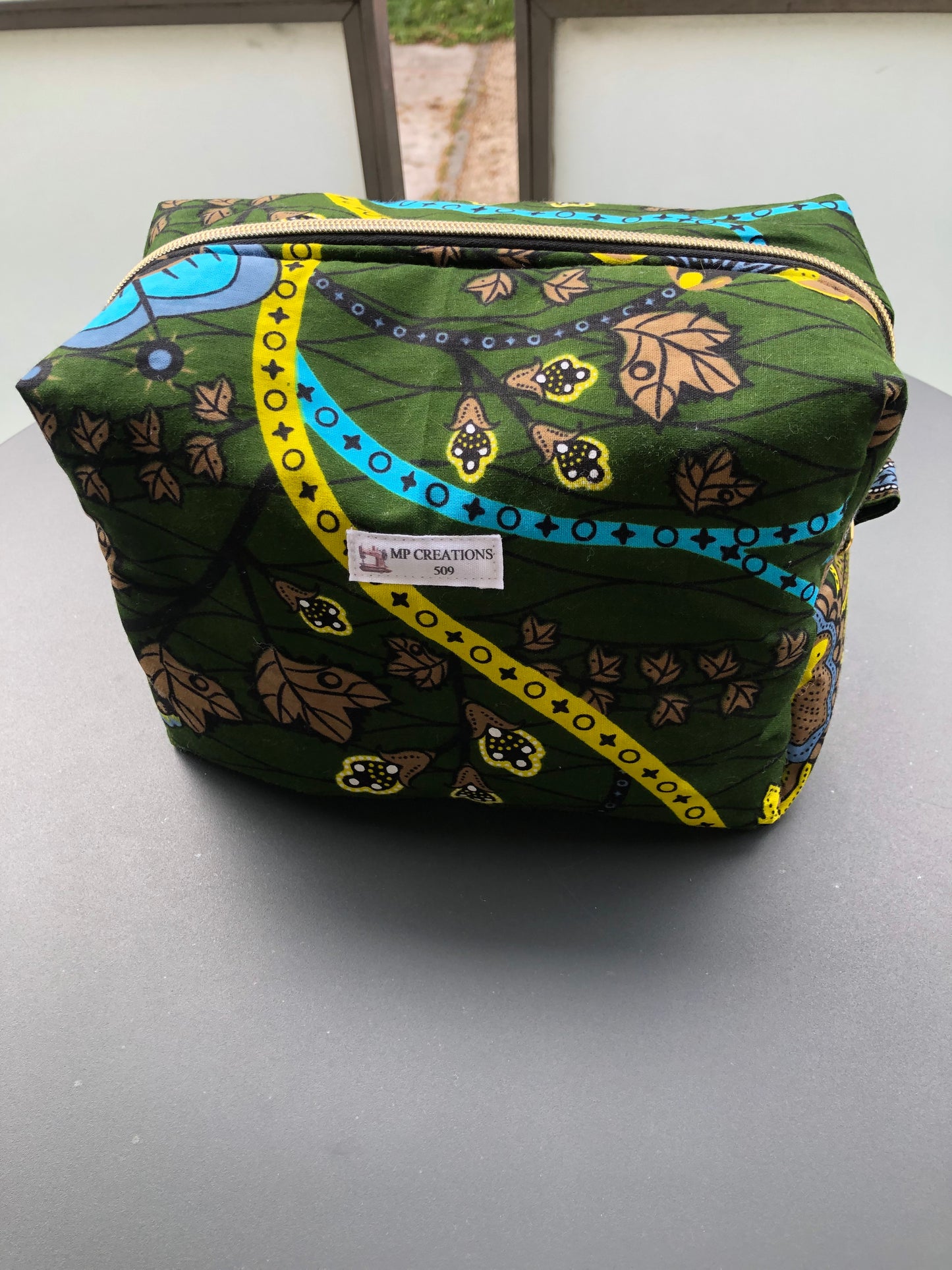 Trousse de toilette Fleurie verte