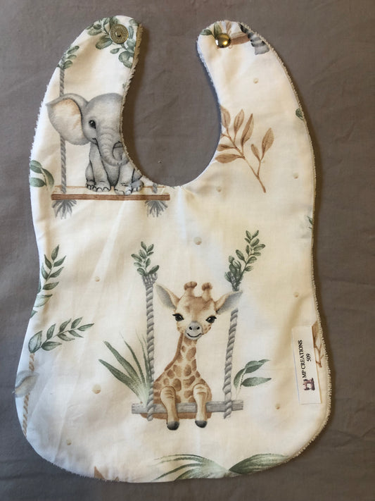 Bavoir Animaux de la jungle