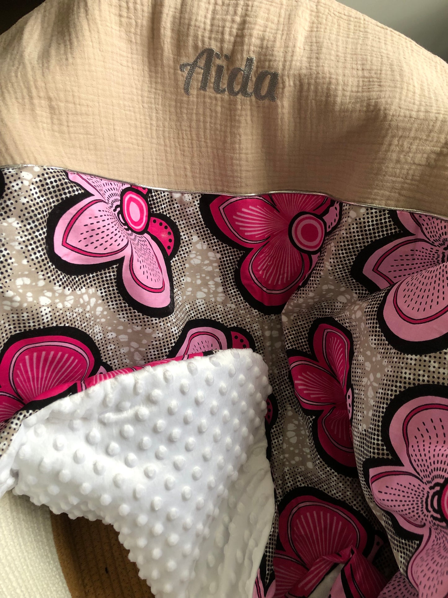 Couverture Bébé Fleurs roses