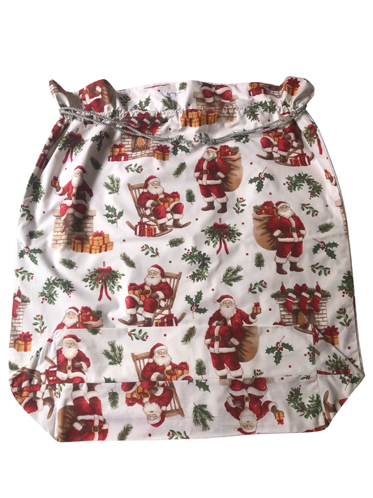 Sac à cadeaux blanc père Noël