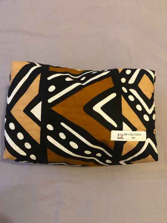 Lot lingettes + panière + trousse de toilette + bavoir bandana Bogolan